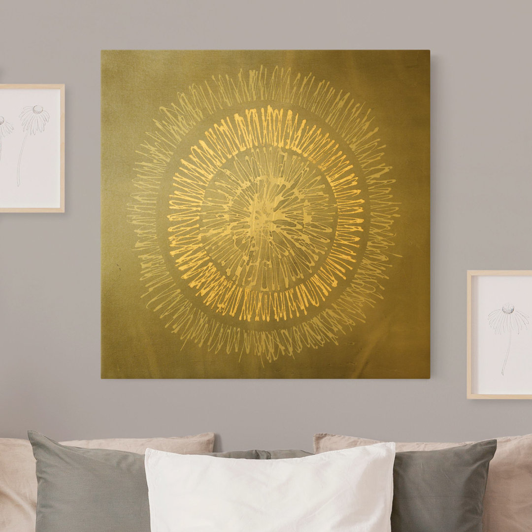 18481/Quadtrat/Leinwandbild Gold - Polarstern Grau Gold II