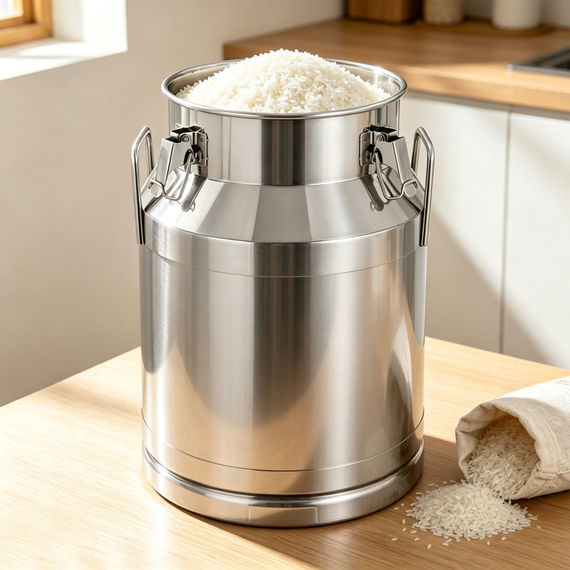 Conteneur de conservation des aliments Daniel-James en acier inoxydable de 30 L, seau à lait, 30 L