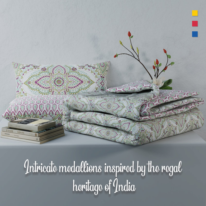 Ensemble de housse de couette 100% coton couleur percale 3 pièces Color Sense, Jaipur abstrait