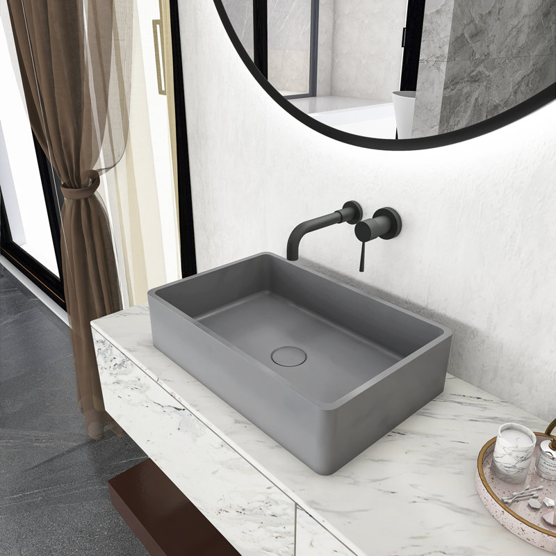 Concrete Bathroom Sink, Gray
