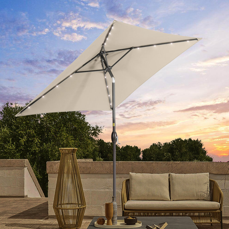 Parasol de marché carré 78 po Rukhsaar, Beige