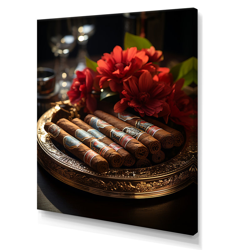 " Cuba Cigar Expression II ", Wrapped Canvas, 44" H x 34" W x 1.5" D