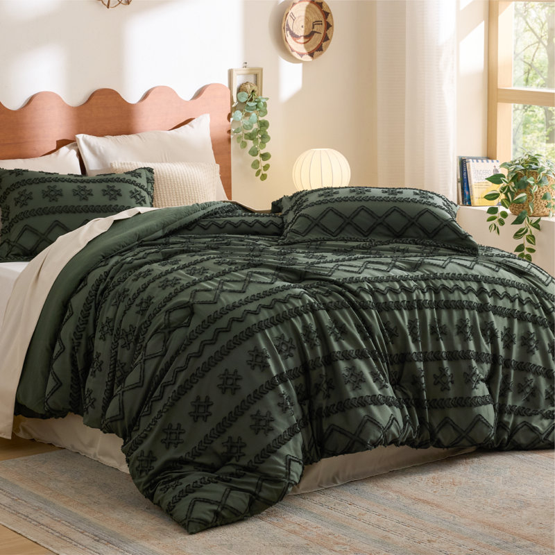 Ensemble d'édredon touffeté toutes saisons (ensemble de 3), Édredon pour lit simple + 1 taie décorative stan, Coléoptère
