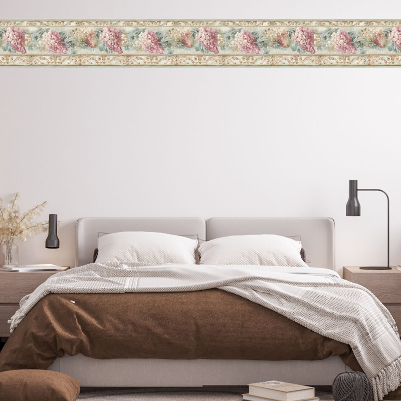 Bordure florale kabat lilas roses