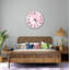 Horloge murale en verre trempé rose marbré, horloge décorative moderne chic, idée cadeau unique, horloge abstraite ronde, horloge murale décorative-438629644-438629683