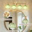 Éclairage mural pour salle de bain 4 lumières avec abat-jour en verre tulipe à motif floral rétro-547864196-547864198-547864199