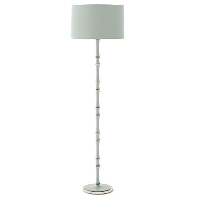 Lampe sur pied traditionnelle 64,50 po Kane, Céladon, Céladon mat / nickel poli