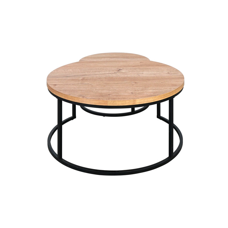 Ensemble de tables basses gigognes 2 pièces Joint Modern, Chêne doré