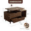 Table basse à plateau relevable 39,3 po avec rangement, table basse moderne pour le salon