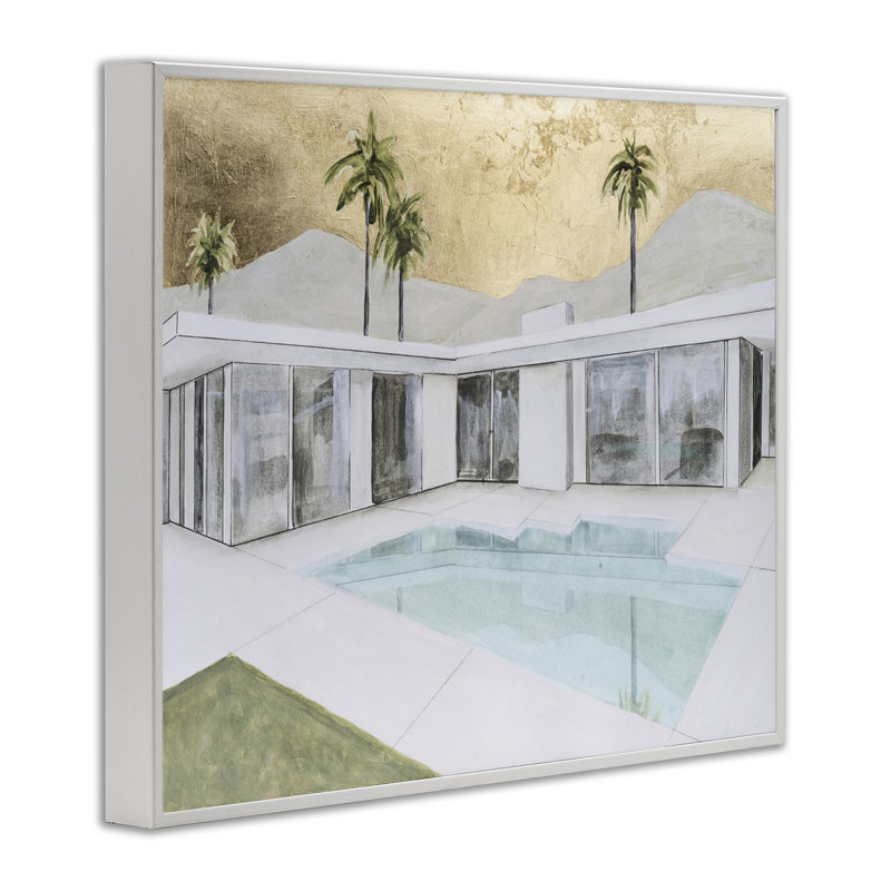 Estampe numérique moderne et chic avec vue sur la piscine, design par Michael Willett, H 24 po x l 30 po