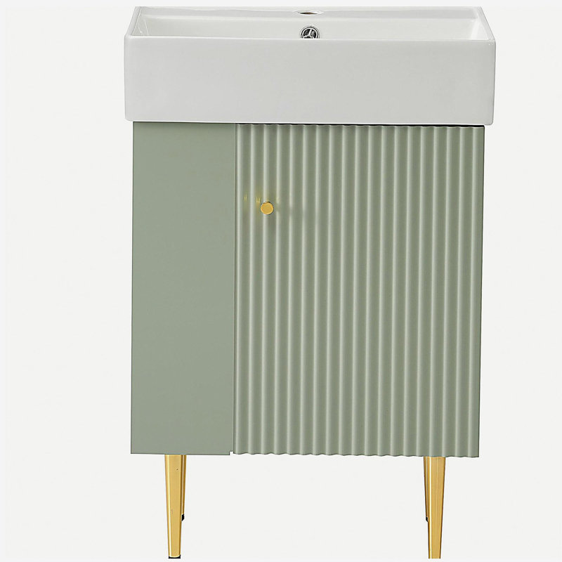 Lavabo de salle de bain, armoire combinée, armoire de rangement pour salle de bain, cuve en céramique simple, rangement à gauche