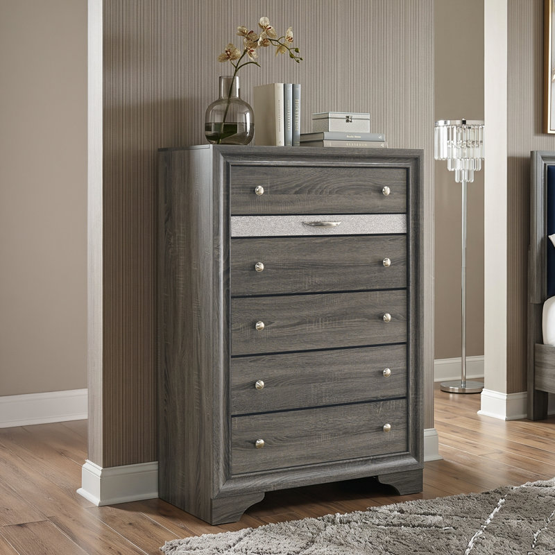 Commode 6 tiroirs Smartt, Gris
