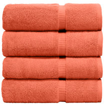 Hammam Linen Orange Hand Towels Set of 4 – Luxury Cotton Hand