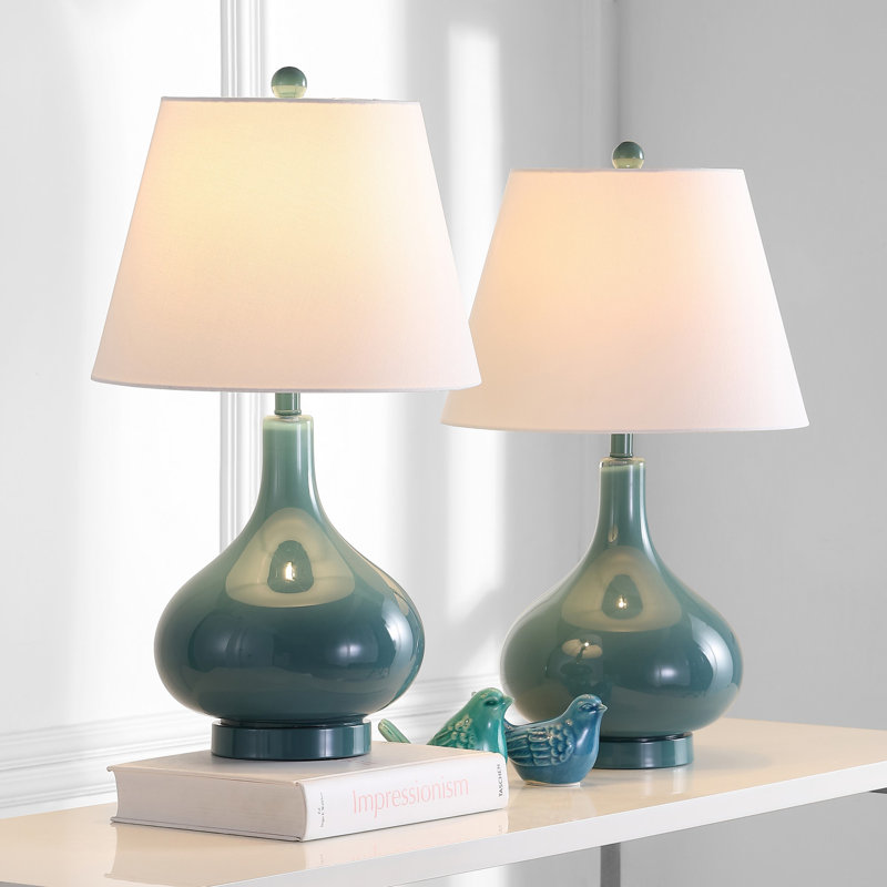 Akeim Glass Table Lamp, Marine Blue