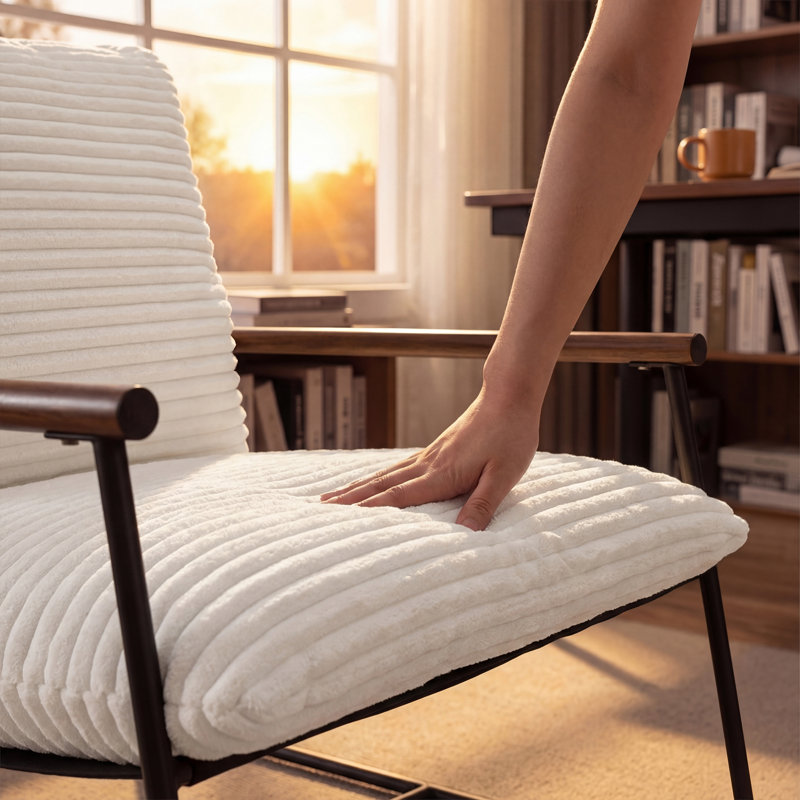 Upholstered Accent Chair, 1, Beige