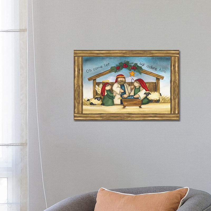 Come Let Us Adore Him by Laurie Korsgaden - Wrapped Canvas Painting, 66.04 cm H x 45.72 cm W x 3.175 cm D