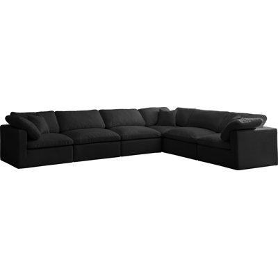 Atis 140" Wide Velvet Reversible Modular Sectional