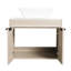 Meuble-lavabo de 24 po avec lavabo en céramique. Style mural en chêne blanc. Porte à fermeture en douceur. Rangement généreux. Poignée en métal. Ardoise moderne 24 po. Chêne. Bassin et abondance de sensation luxueuse
