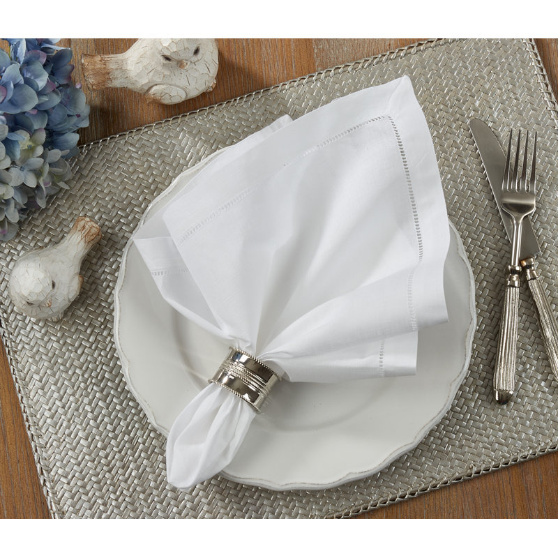 Serviette Gelder, L 12 po x L 12 po, Blanc
