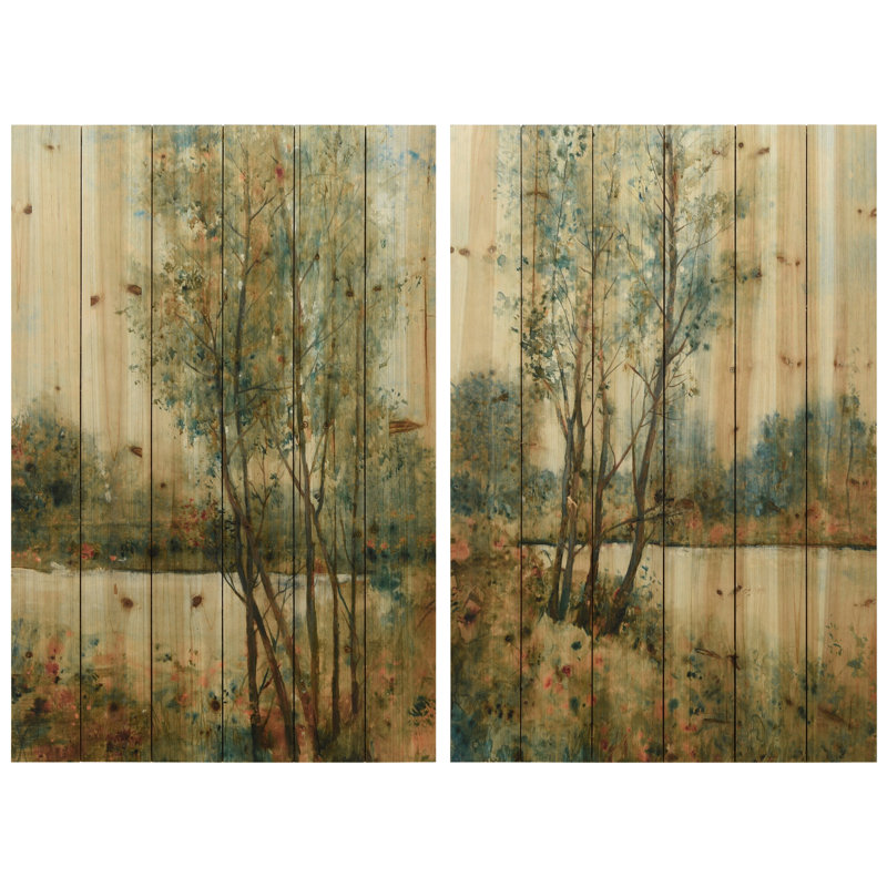 Early Spring 1 & 2 - 2 pièces, impression sur bois