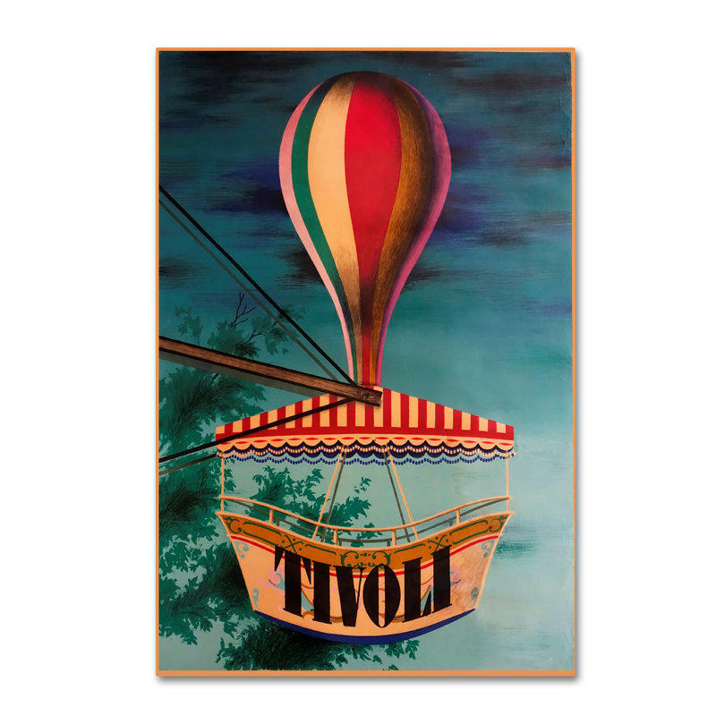 Tivoli Hot Air Balloon Mid-Century Modern Canvas Art