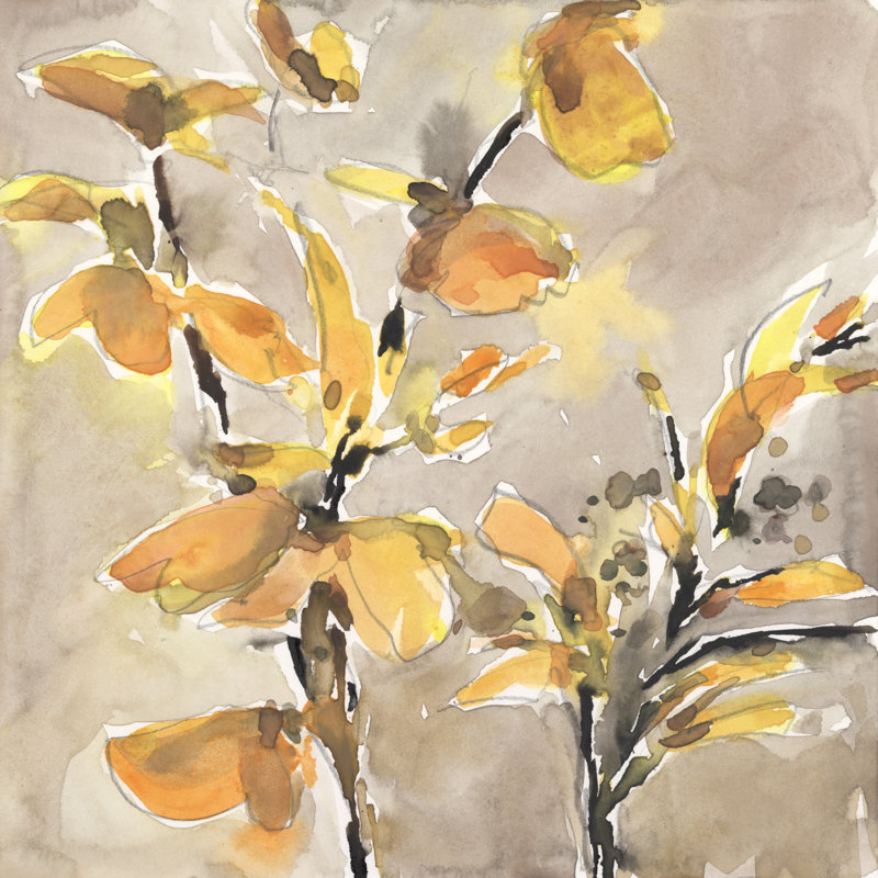 Ginkgo Leaf Moment I by Samuel Dixon - Wrapped Canvas Painting, 30cm H x 30cm W