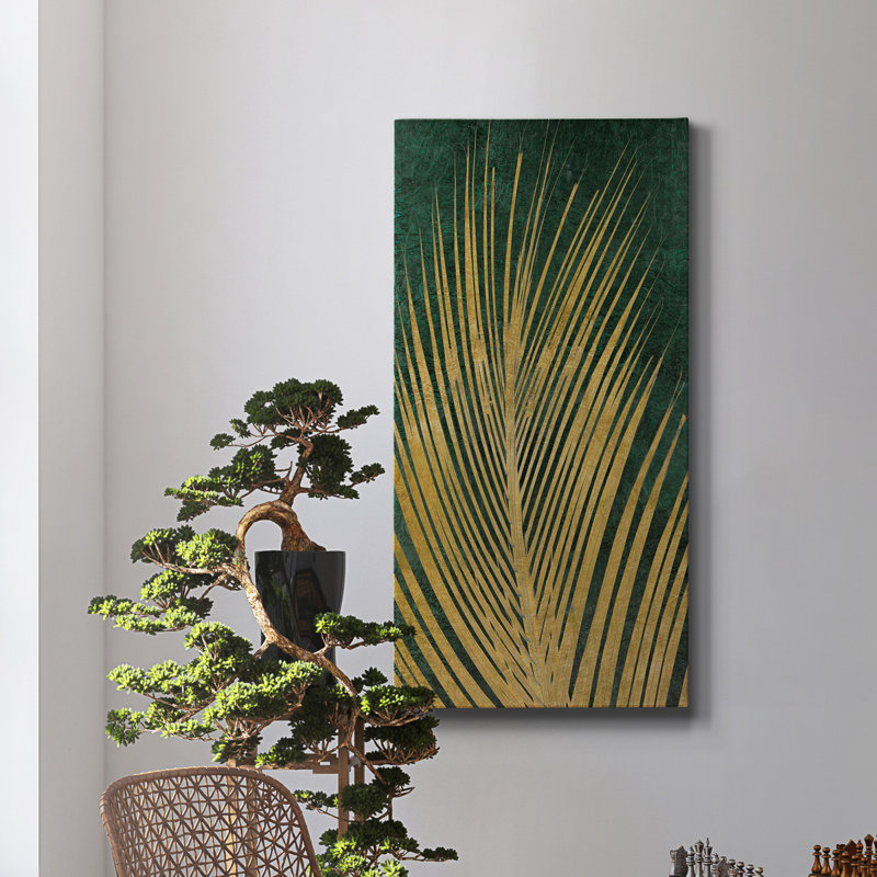 Golden Palm I - reproduction sur toile tendue, H 24 po x l 12 po x P 1 po