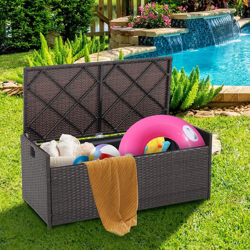 Banc de rangement extérieur 34 gallons avec coussin de siège