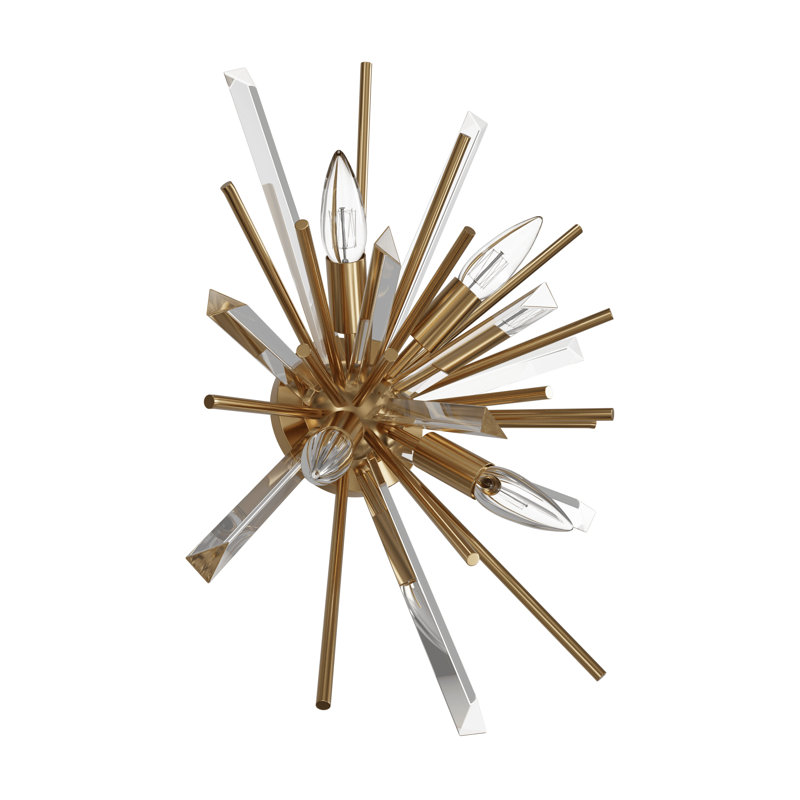 Bruna Flush Mounted Sconce, Antique Brass