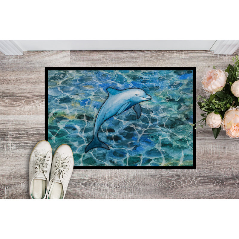 27 po x 18 po dauphins tapis de porte extérieur antidérapant, Rectangle 2 pi x 3 pi