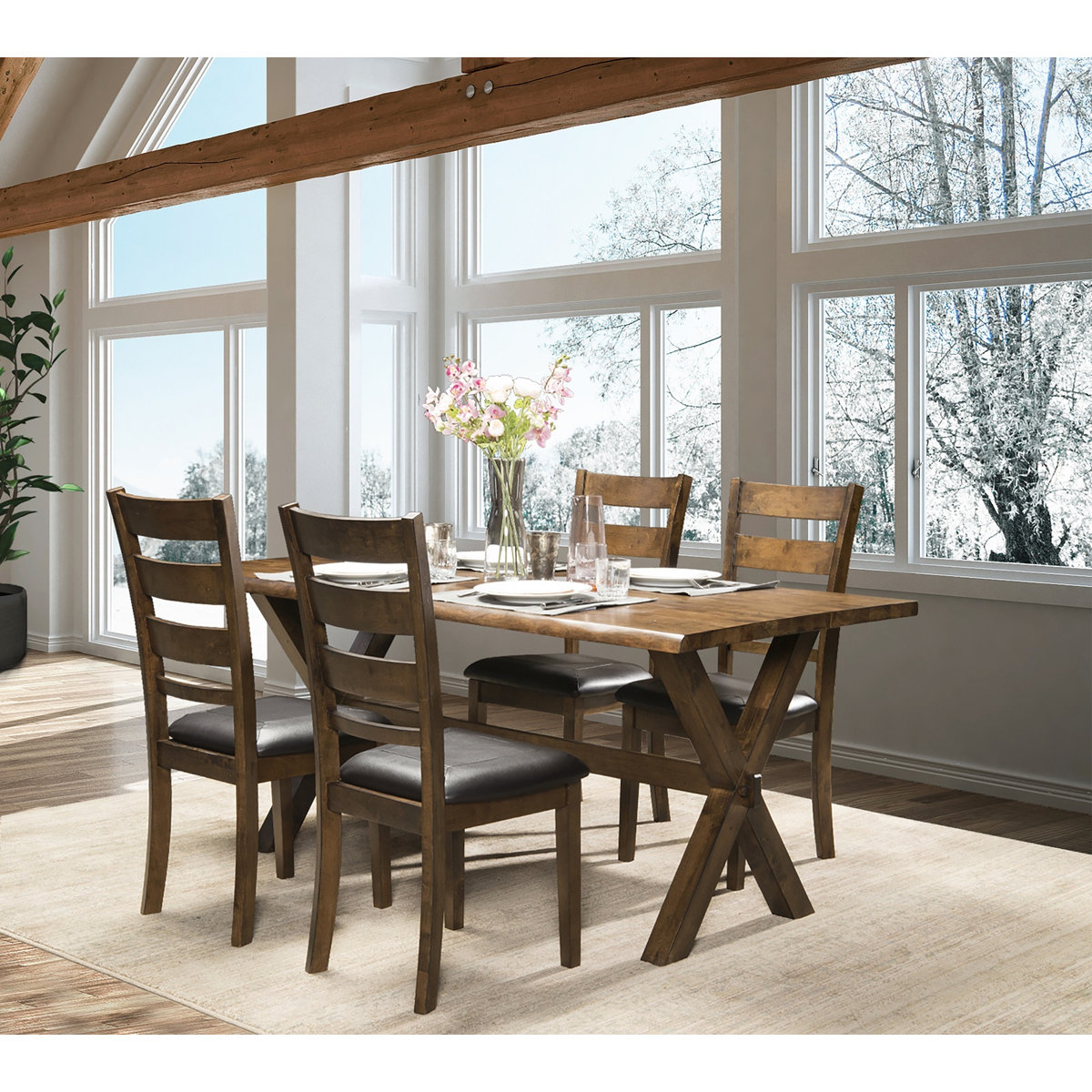 Loon Peak Gemar Solid Wood Dining Table & Reviews - Wayfair Canada