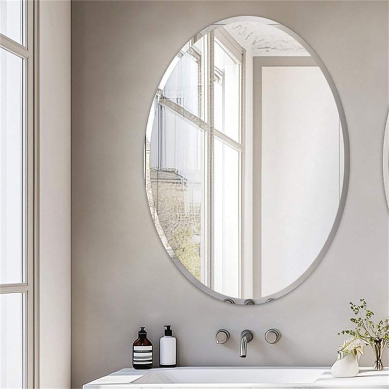 Oval Flat Rithi Wall Mirror, 70cm x 50cm