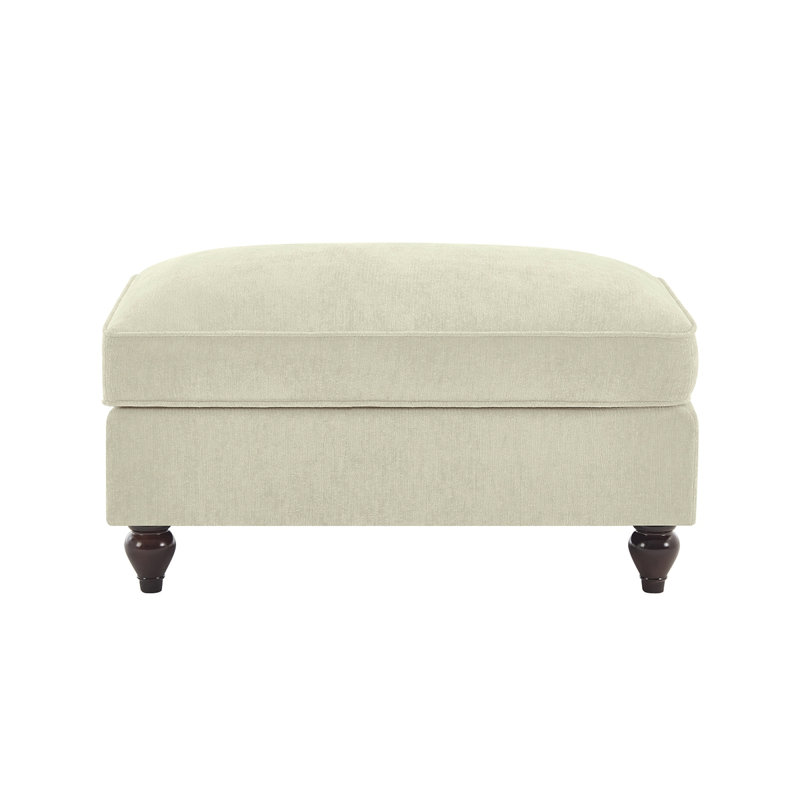 Repose-pieds en chenille beige et blanc, Noir