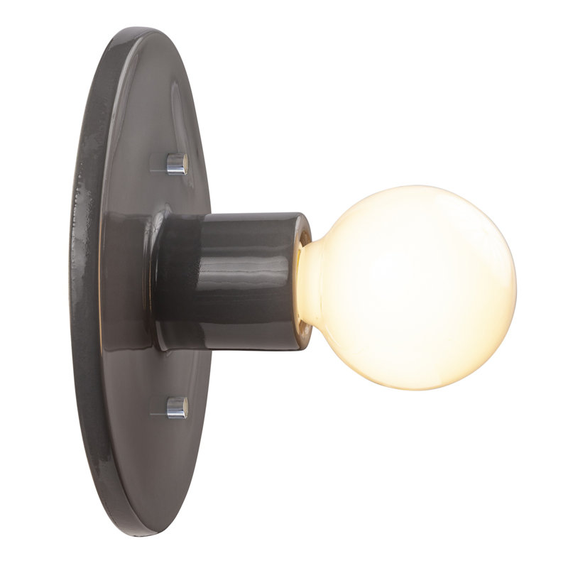 1 - Light Flush Mounted Sconce, Gloss Gray