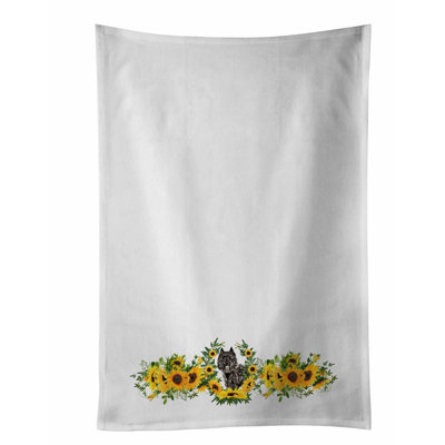 Sunflower Bliss Bouvier Kitchen & Bath Towel Set - 2 Pack, 19x25, White
