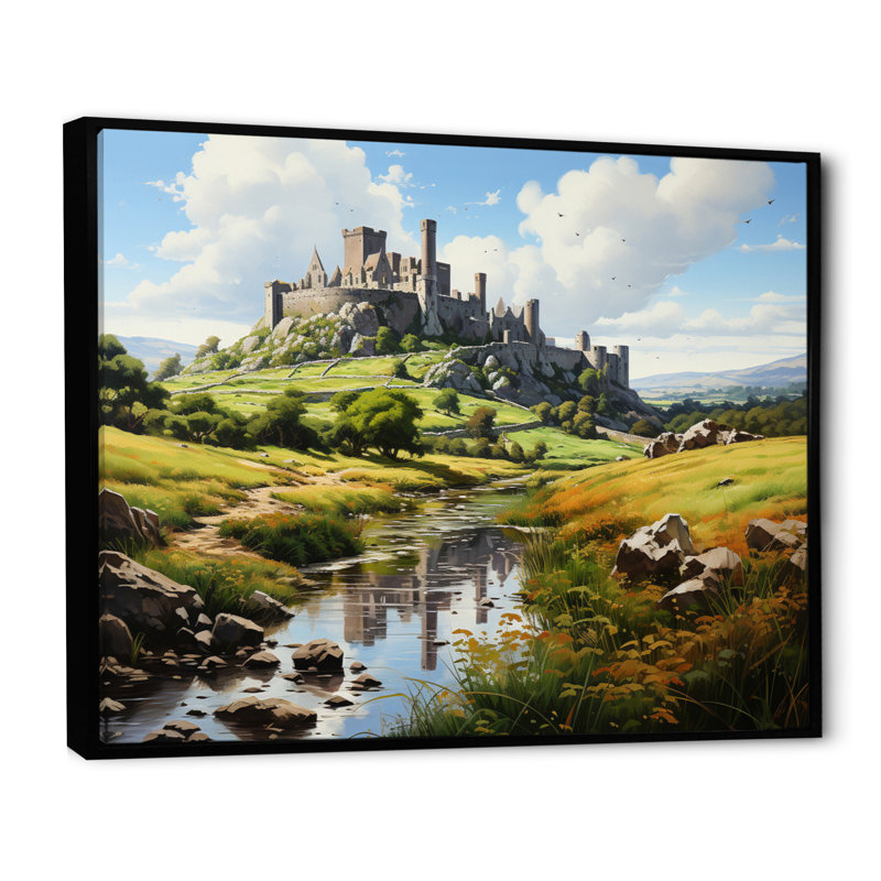 " Ireland Rock Of Castel ", Black Floater Framed, 16" H x 32" W x 1" D