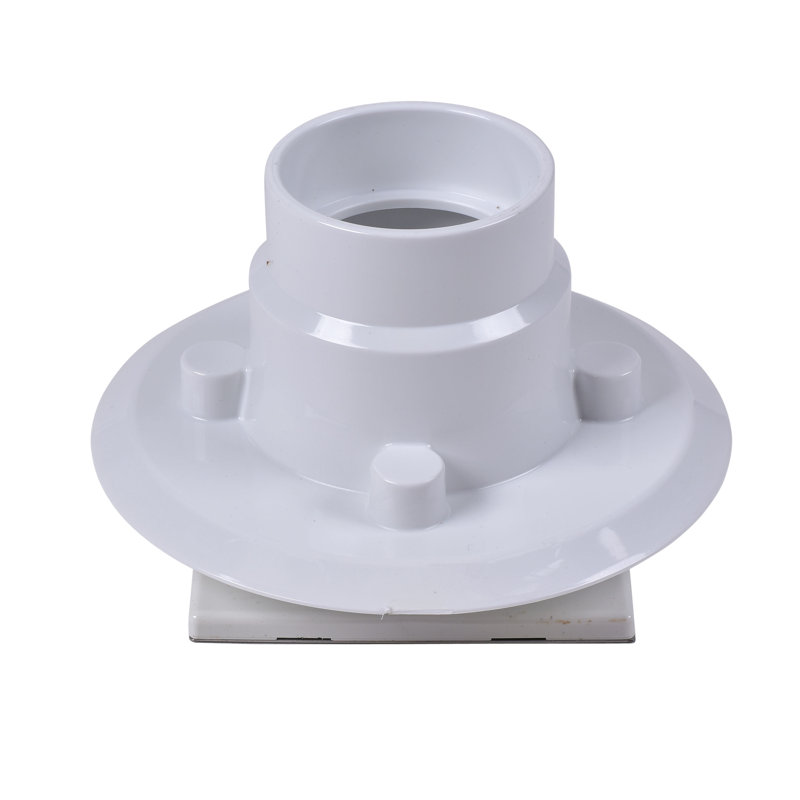 2 in. or 3 in. PVC Tile Shower Drain Base with Square Strainer in Brushed Nickel, PVC