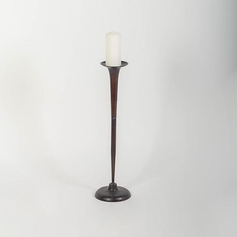Metal Candlestick, 23.5" H x 6" W x 6" D