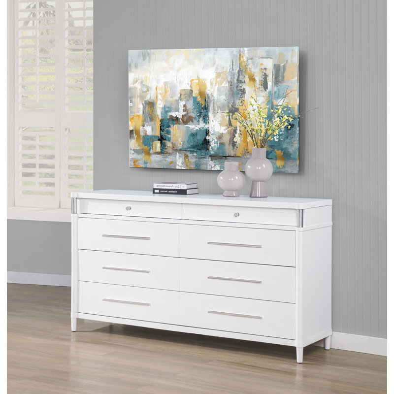 Commode contemporaine l 65,90 po, blanc