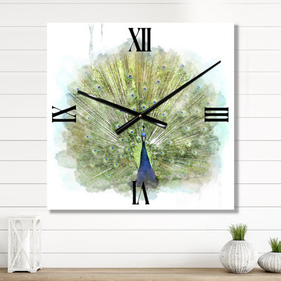 Horloge murale paon