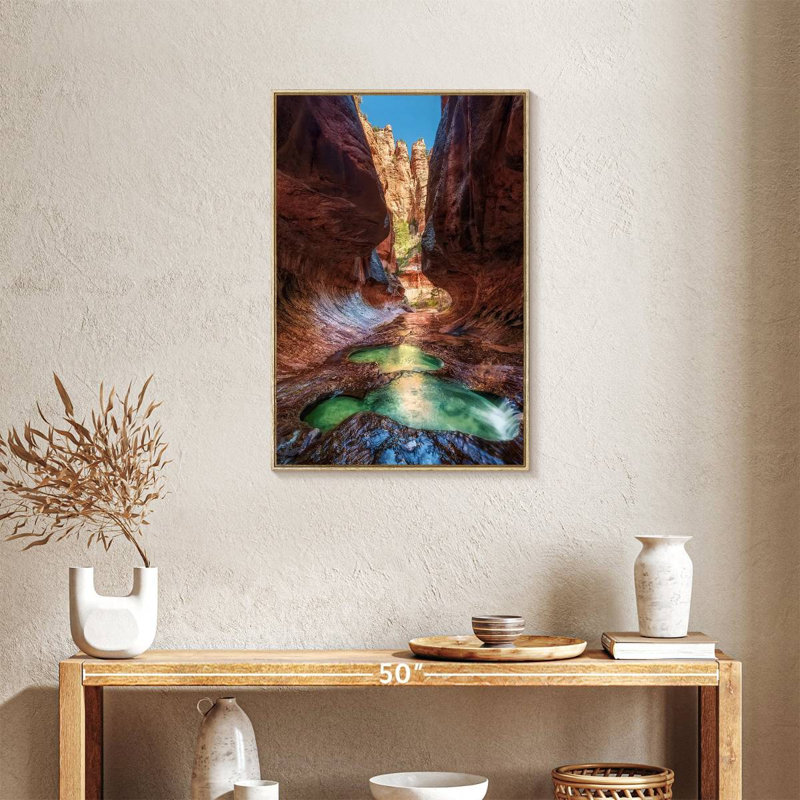 The Subway Slot Canyon, Floating Frame Natural Wood, 21" x 31"