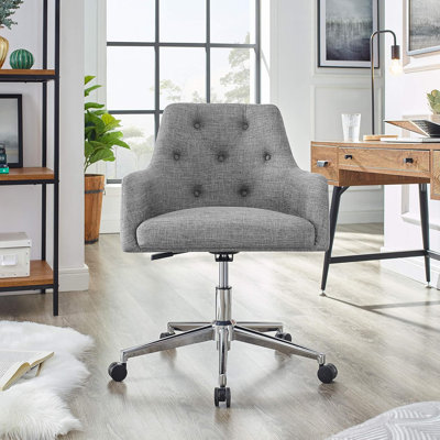 Chaise de bureau Hardy avec hauteur réglable et capitonnage à boutons, standard