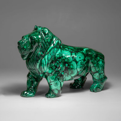 Malachite Gemstone Lion Carvings