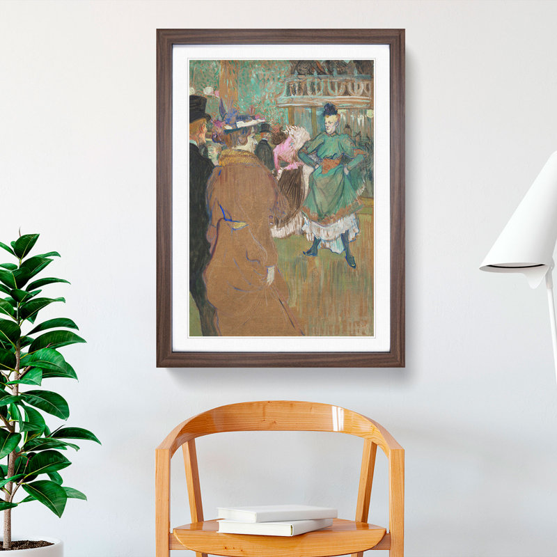 Quadrille at the Cabaret by Henri de Toulouse-Lautrec - Picture Frame Painting, 36cm H x 27cm W x 2cm D, Walnut Framed