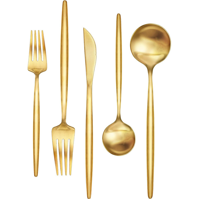 Ensemble de couverts 60 pièces, couverts en acier inoxydable pour 12, cuillères, fourchettes, couteaux pour la maison et le restaurant 60 pièces
