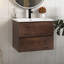 Meuble-lavabo mural 24 po avec lavabo en céramique et un trou de robinet