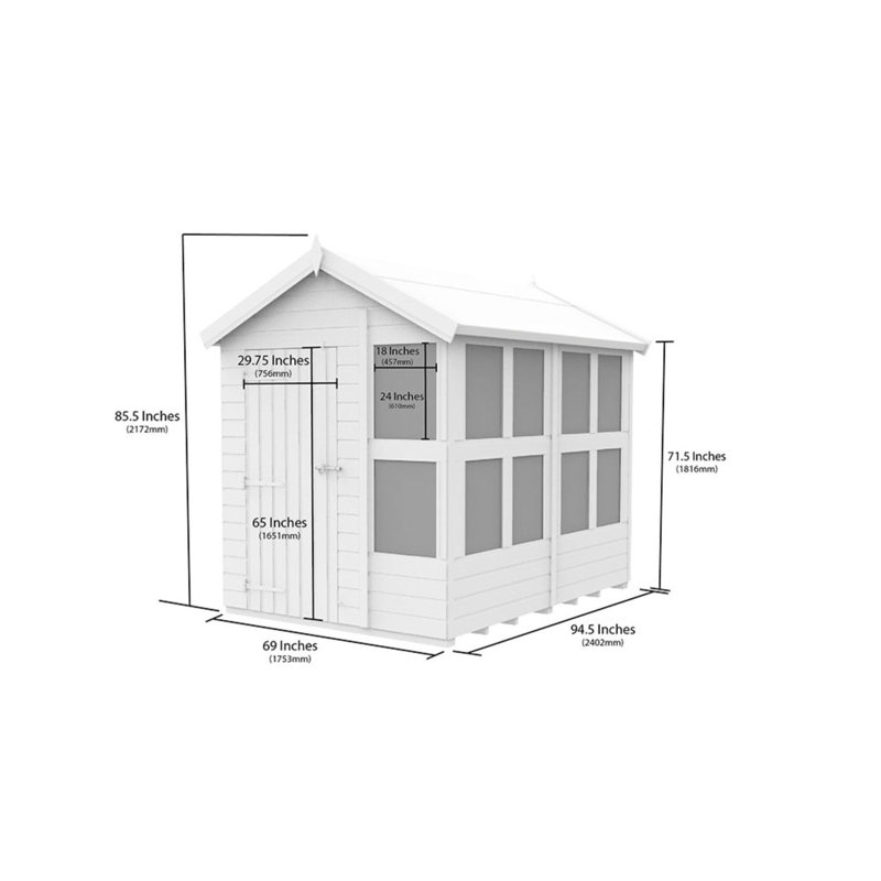 8ft x 6ft Apex Potting Shed