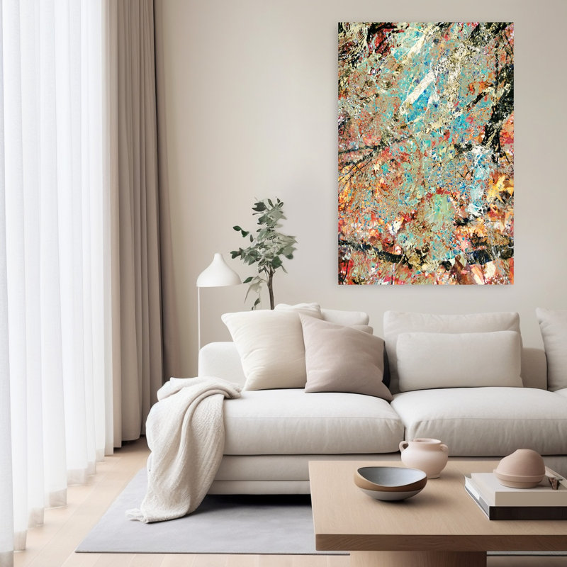 Art contemporain, art abstrait abstrait et coloré, H 60 po x l 40 po