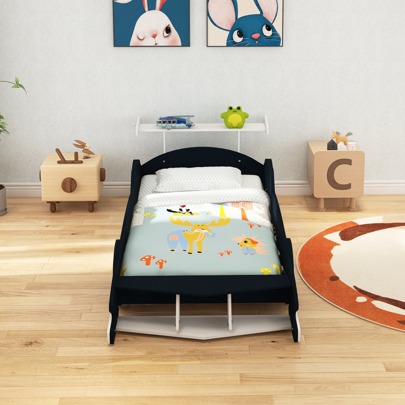 Lit plateforme simple avec roulettes, Lit simple, Noir