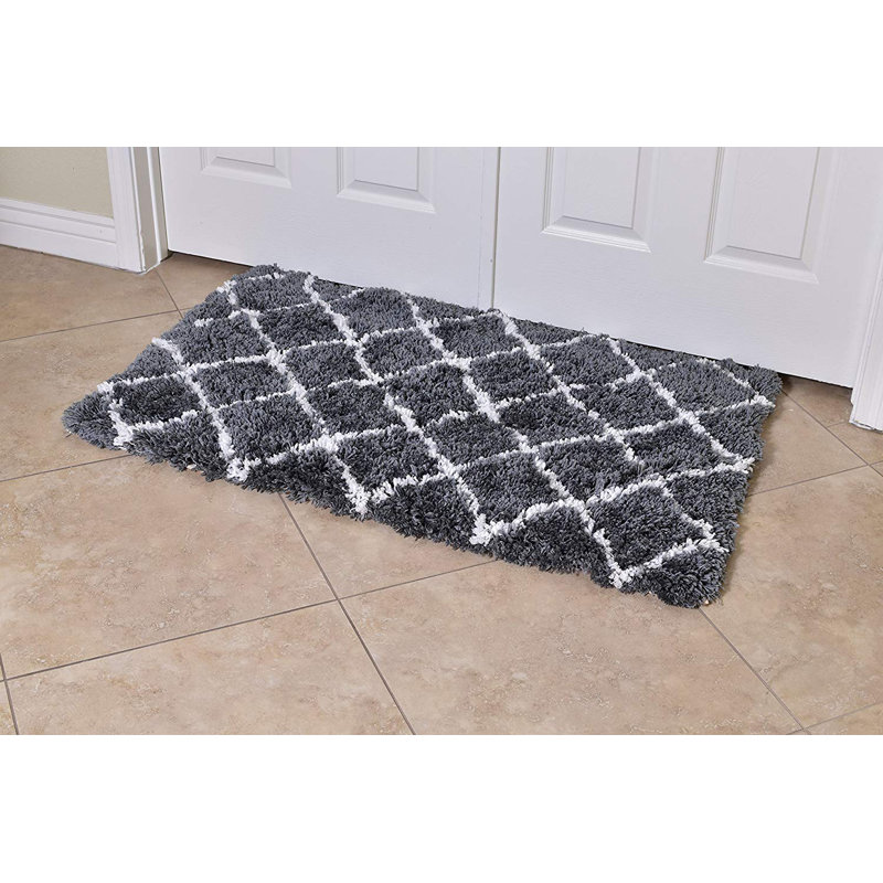 Barta Geometric Indoor Doormat, Gray
